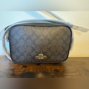 NWT Coach Jes Black Signature Camera Crossbody bag
